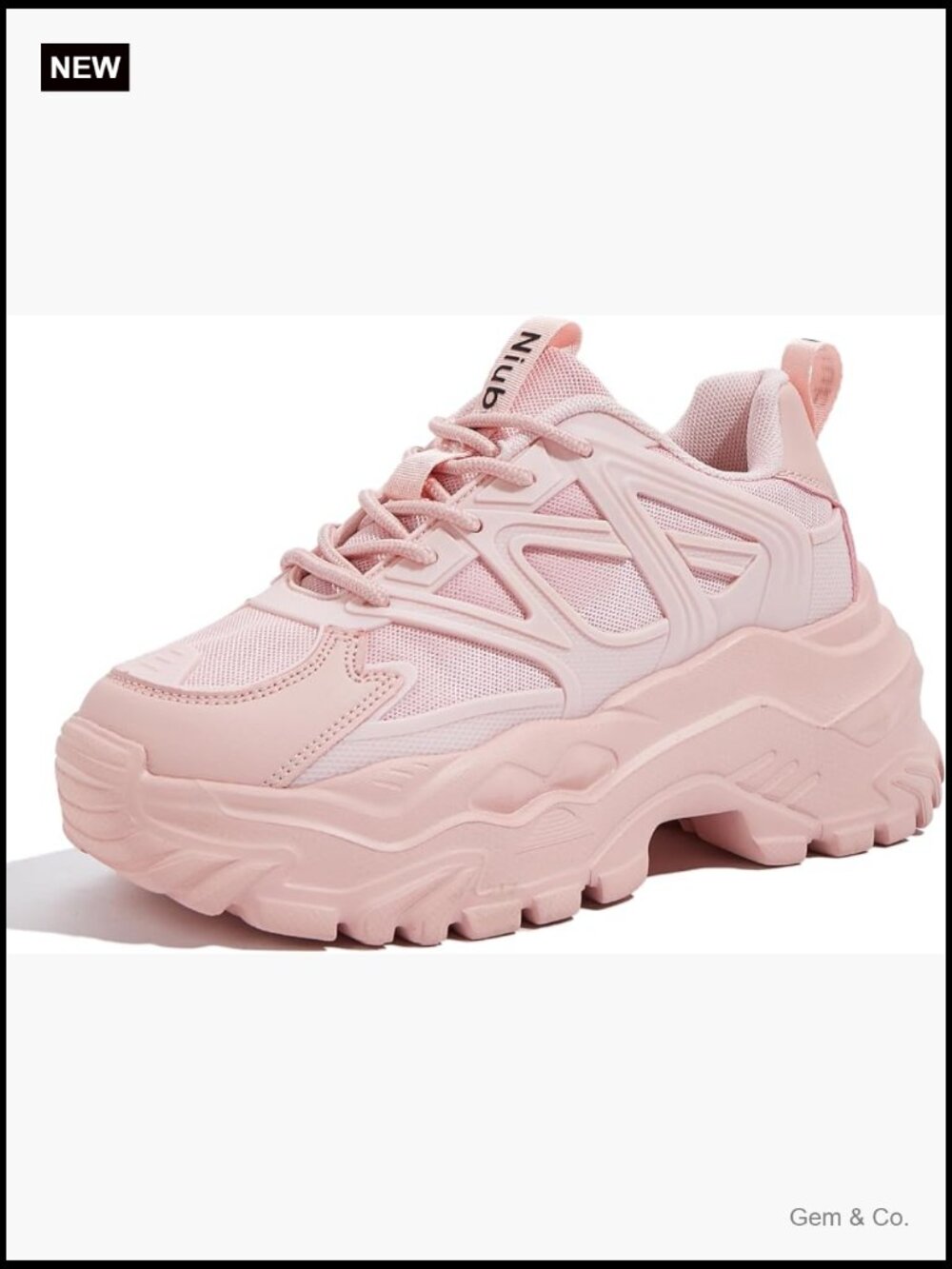 Chunky Platform Sneakers Comfortable Casual Lace Up Walking Shoes